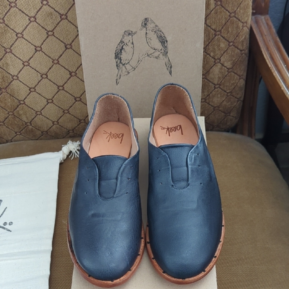 Black Leather Slip-On Shoes